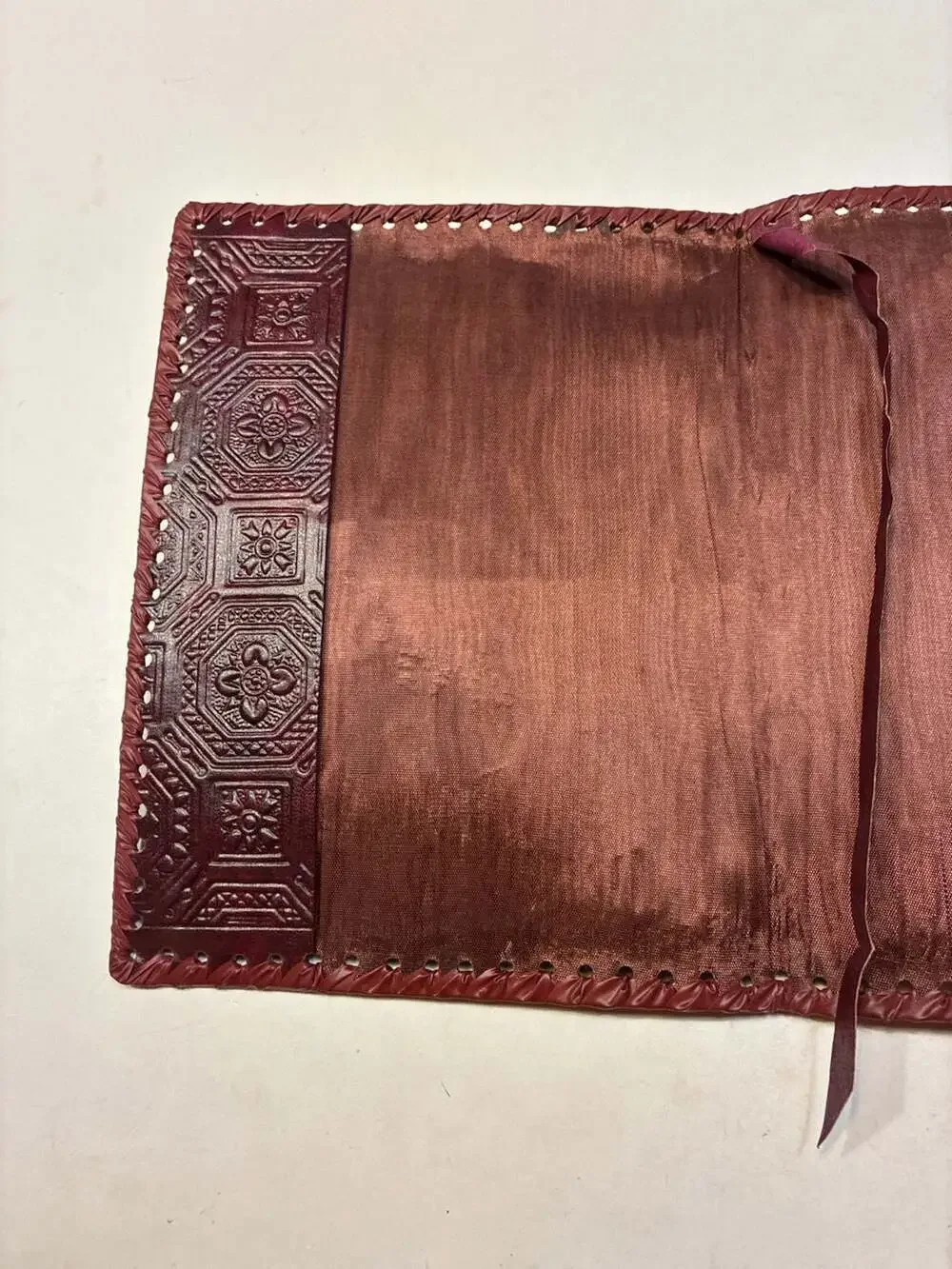 Vintage Hand-Tooled Leather Venice Gondola Embossed Journal Cover